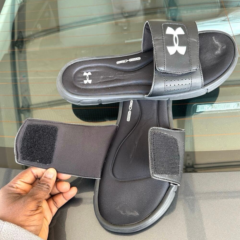 Under Armour Men's Ignite V Slide Size 12 Black Sandals - Picture 7 of 13